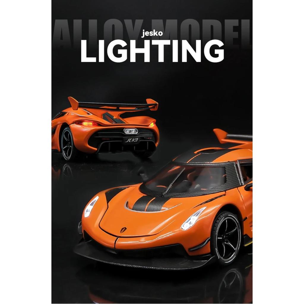 1/24 Koenigsegg Jesko Supercar Κράμα Die Cast Μοντέλο Παιχνιδιού Αυτοκινήτου Ήχος και Φως Pull Back Παιδικό Παιχνίδι Συλλεκτικά Δώρο Γενεθλίων