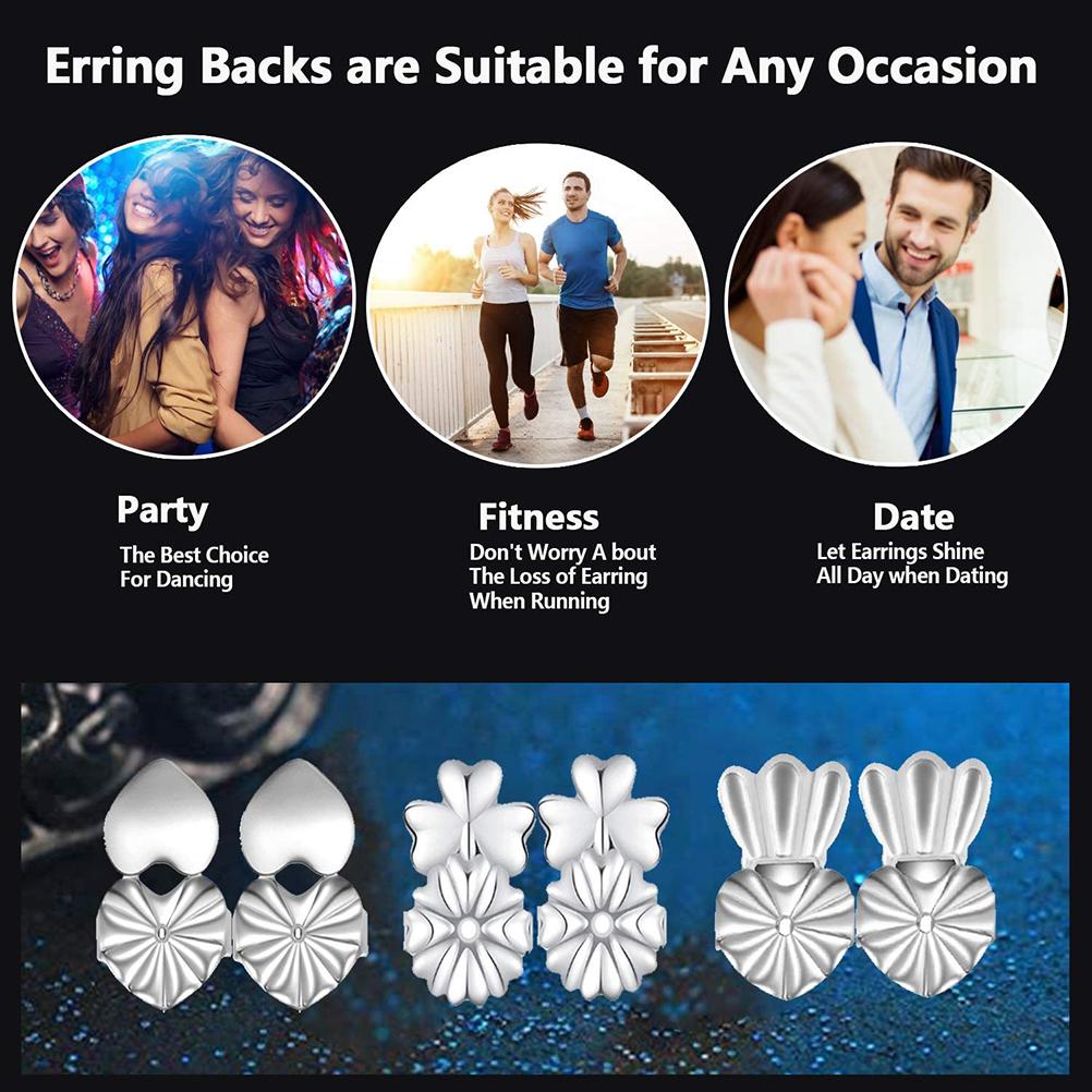 9 Pairs Adjustable Hypoallergenic Earrings Backs Ear Studs Stoppers for Earrings