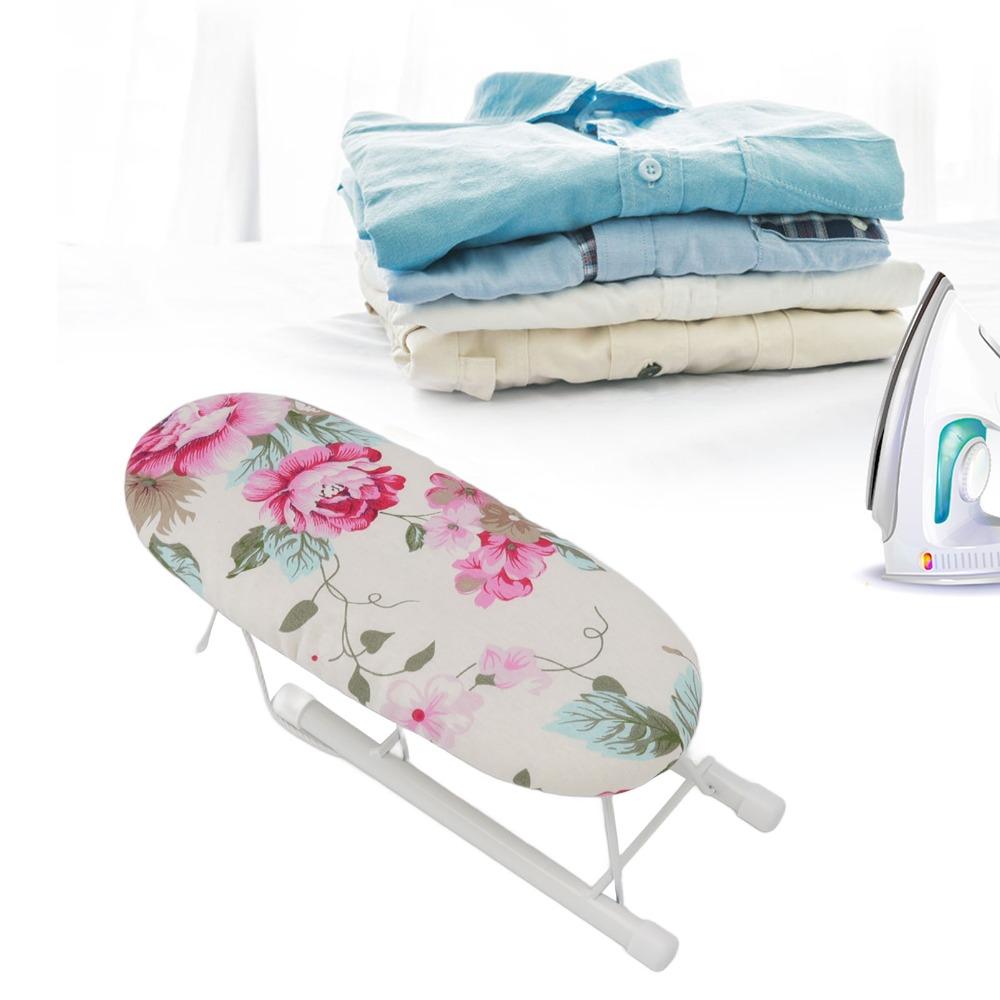 Foldable Sleeve Ironing Board Portable Mini Mini Ironing Rack Desktop Peony Pattern Portable Sleeve Panel Travel Ironing