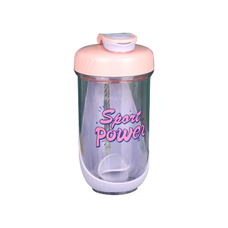 Wasserflasche 190ML Sport-Proteinpulver-Shaker für Jungen und Mädchen Milchshake-Becher mit Trageseil Messbecher tragbarer Doppelbecher Wasserbecher