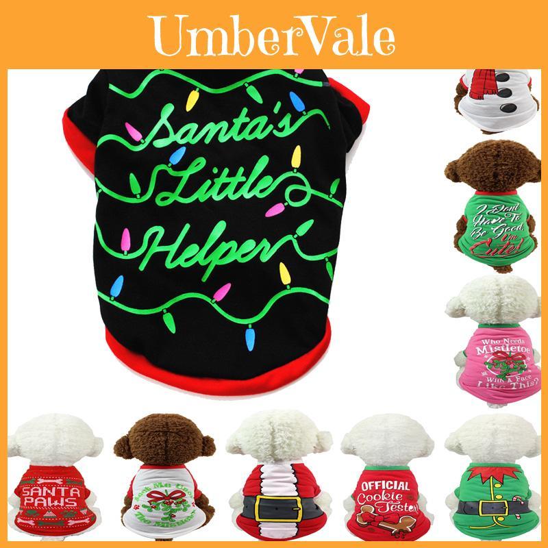 Adorable Dog Cat Puppy Christmas Pullover With Santa Elf Design For Xs/s/m/l/xl Pets