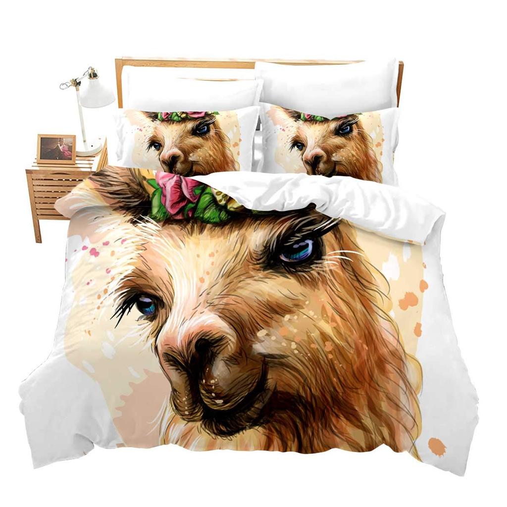 Alpaca Duvet Cover King Size,Cute Llama Bedding Set for Girls Teens Women Couple,bedroom Decor Comforter Cover with 2 Pillowcase