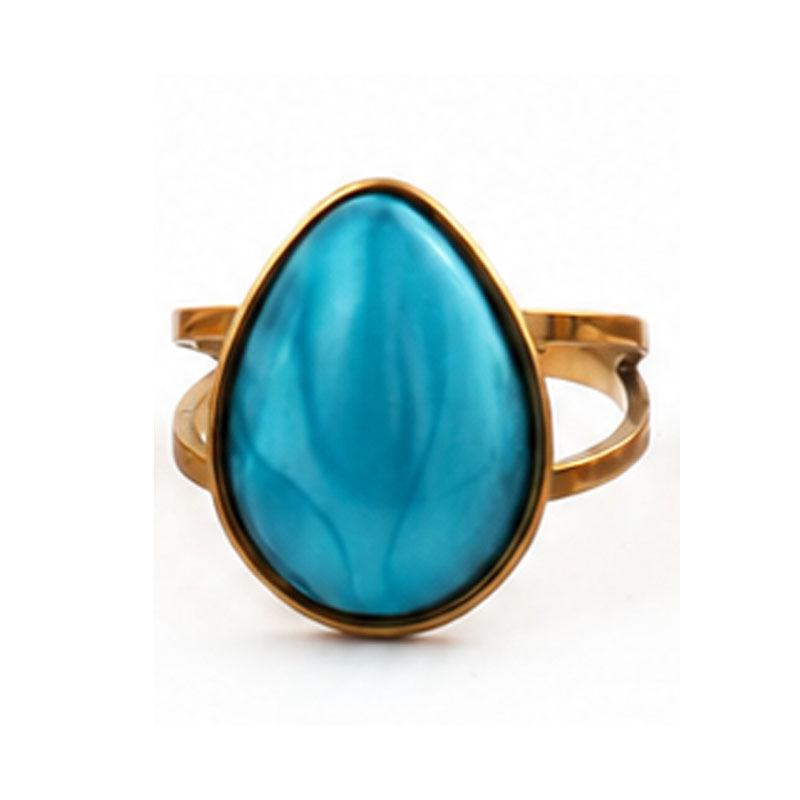 Elegant Light Luxury Stainless Steel Oval Ring - No Fading, European & American Style