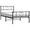 Vidaxl Metalowa Rama Łóżka Z Wezgłowiem I Zanóżkiem, Czarna, 75X190 Cm