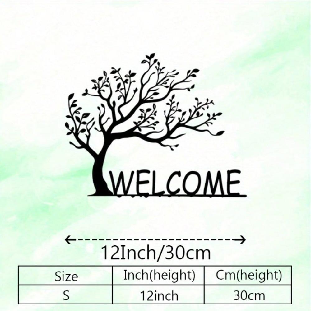 Vintage Black Metal Welcome Sign Rustproof Wall Art Home Office Decor Christmas Gift