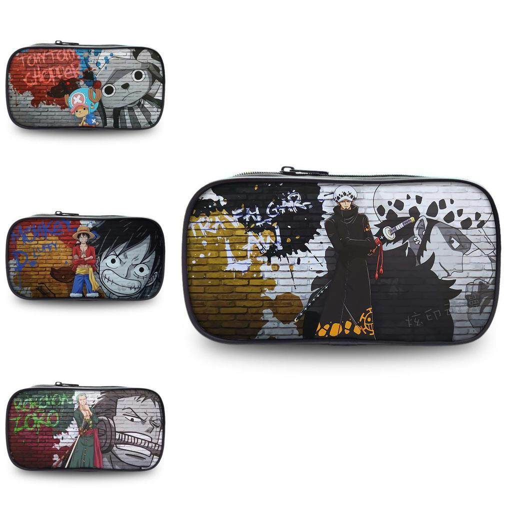 One Piece Luffy Anime Printed Single Layer Stationery Storage Pencil Bag For Students And Office Use