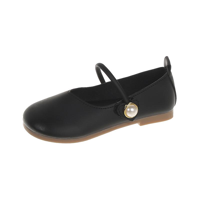 Kinder-Lederschuhe mit weicher Sohle - Britischer Stil, Frühling/Herbst, für Mädchen mit magischen Klettverschlüssen.