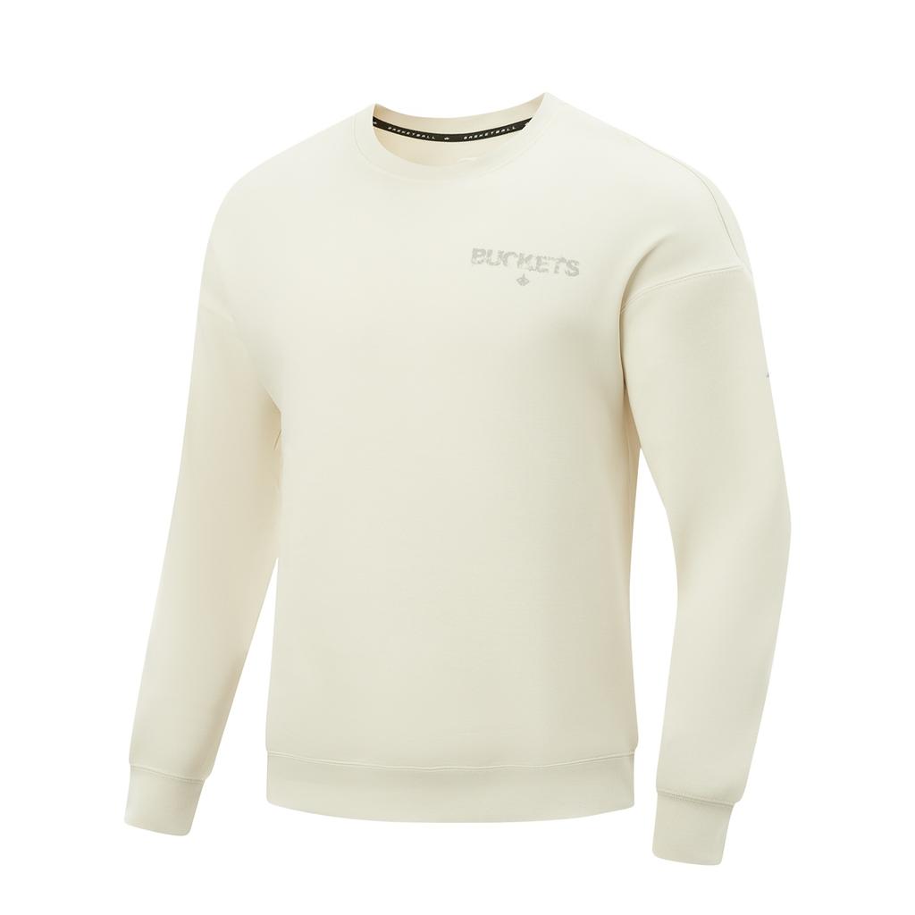 Li Ning Professional Basketball Series Loose Fit Crew Neck Logo Letter Print Casual Sweatshirt Men Sweatshirt AWDW265-5