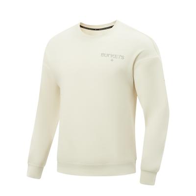 Li Ning Profesyonel Basketbol Serisi Bol Kesim Bisiklet Yaka Logolu Harf Baskılı Günlük Sweatshirt Erkek sweatshirt AWDW265-5