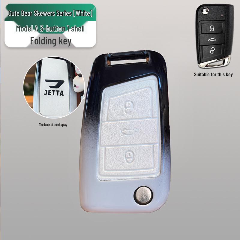 

Jetta VS5 VS7 VA3 3-Key Zinc Alloy Remote Key Cover - Stylish Protection for Men and Women No Specification