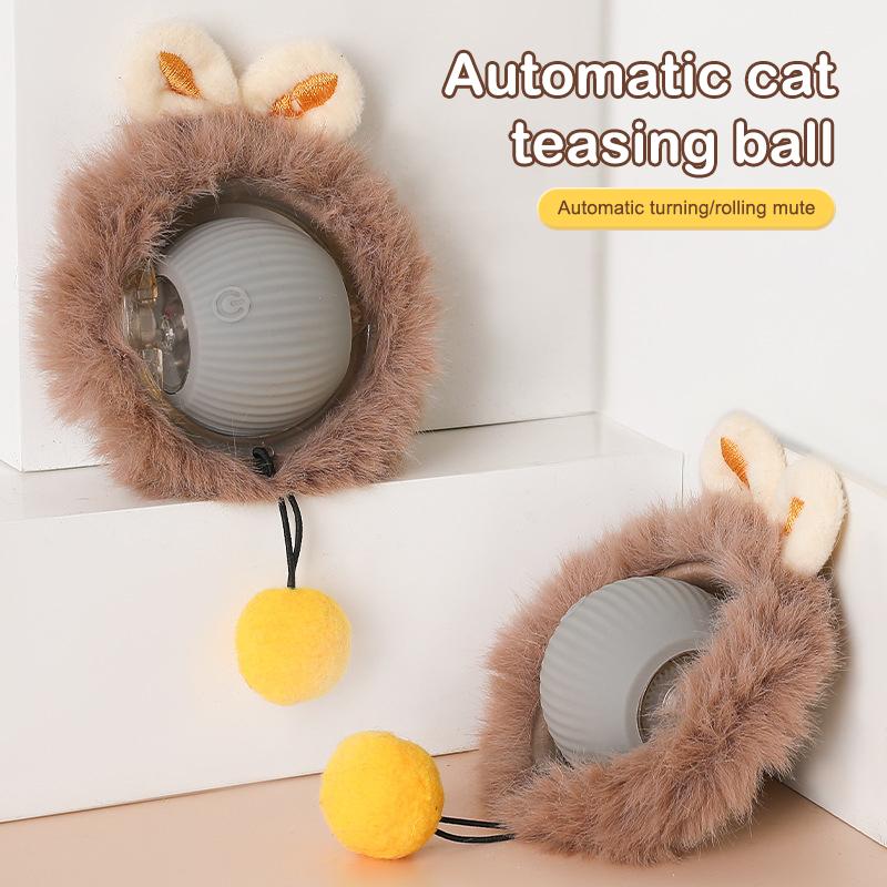 Interactive Cat Toys Ball Auto Electric Rolling Ball Toys Cats Pet Smart Automatic Teaser Smart Electric Adjustable Mode Cat Toy