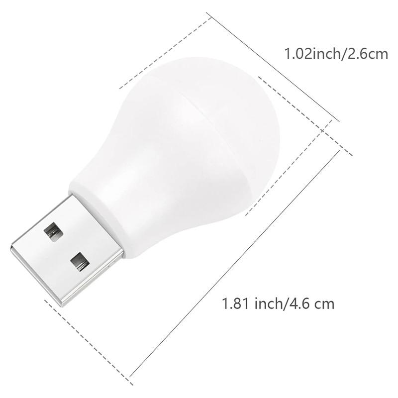 10 Packs Mini Portable Cool White USB LED Night Light, Eye Protection Book Reading Lamp, Interior Bedside Lighting Small Bedroom Room USB Plug Lamp