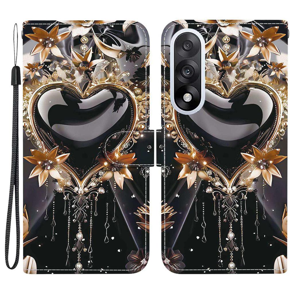 For OnePlus Nord 5 5G/Ace 5 Ultra 5 5G Wallet Case Pattern Printing Leather Stand Phone Cover with Strap