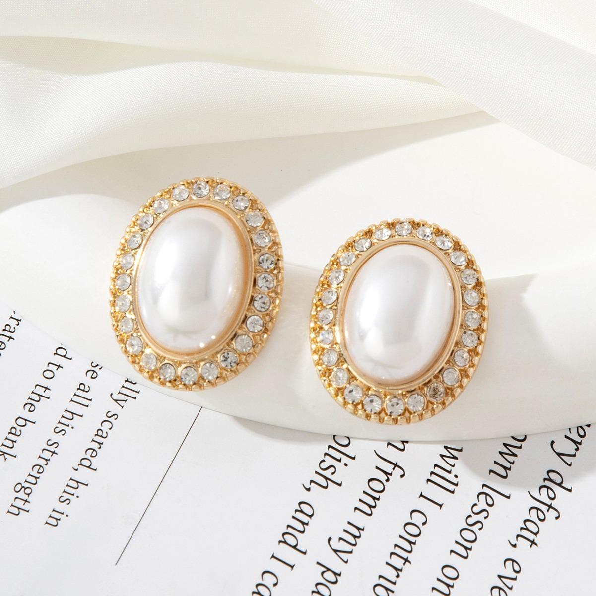 French elegant retro choker imitation pearl necklace female collarbone chain diamond neck chain