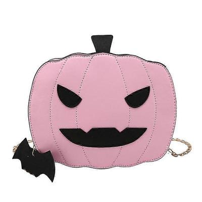 Novelty Pumpkin Handbag Pu Leather Clutch Bags Evil Halloween Bag Bat Pendant Less