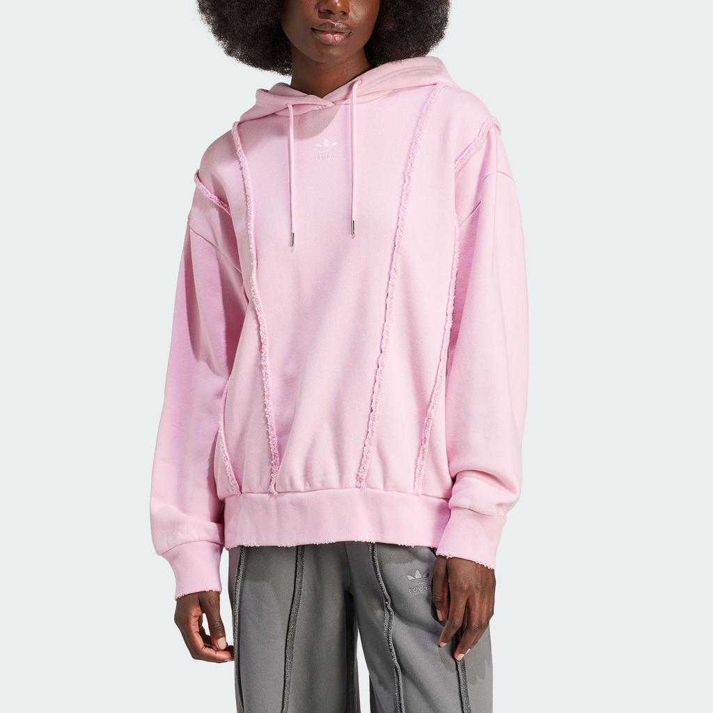 Adidas Originals Distressed Hoodie Women Tops Pink IY9026