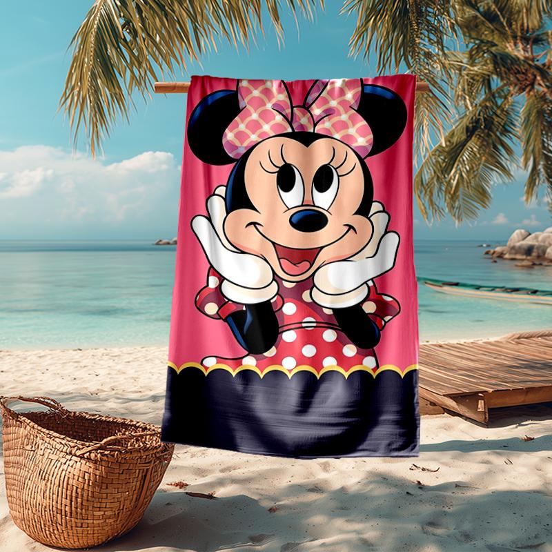 Ultra-Soft Beach Towel with Minnie Theme,Ideal for Pool - Camping, Diving - Perfect Travel Essential, Vibrant Beach Towel.