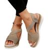Summer New Sandals Large Size Cross Strap Fish Mouth Slope Heel Casual Sandals Women
