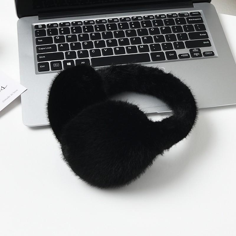 Womens Winter Fleece Ear Warmers - Soft Plush Earmuffs Cold Weather Unisex In White Pink Black Gray Beige Caramel