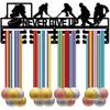 Metal Medal Holder Wall Mount Rack Black 15.7 X 4.7 Inch for Race Runner Swimmer Gymnast Display Up To 60 Medals Sports Award Organizer