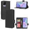 TCL 408 Leather Case, Flip Card Holder with Lanyard and Lychee Pattern