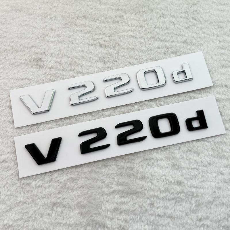 ABS-Emblem mit 3D-Buchstaben V200d V220d V250d V300d für Mercedes Benz V-Klasse, Auto-Kotflügel-Abzeichen, Plakette c