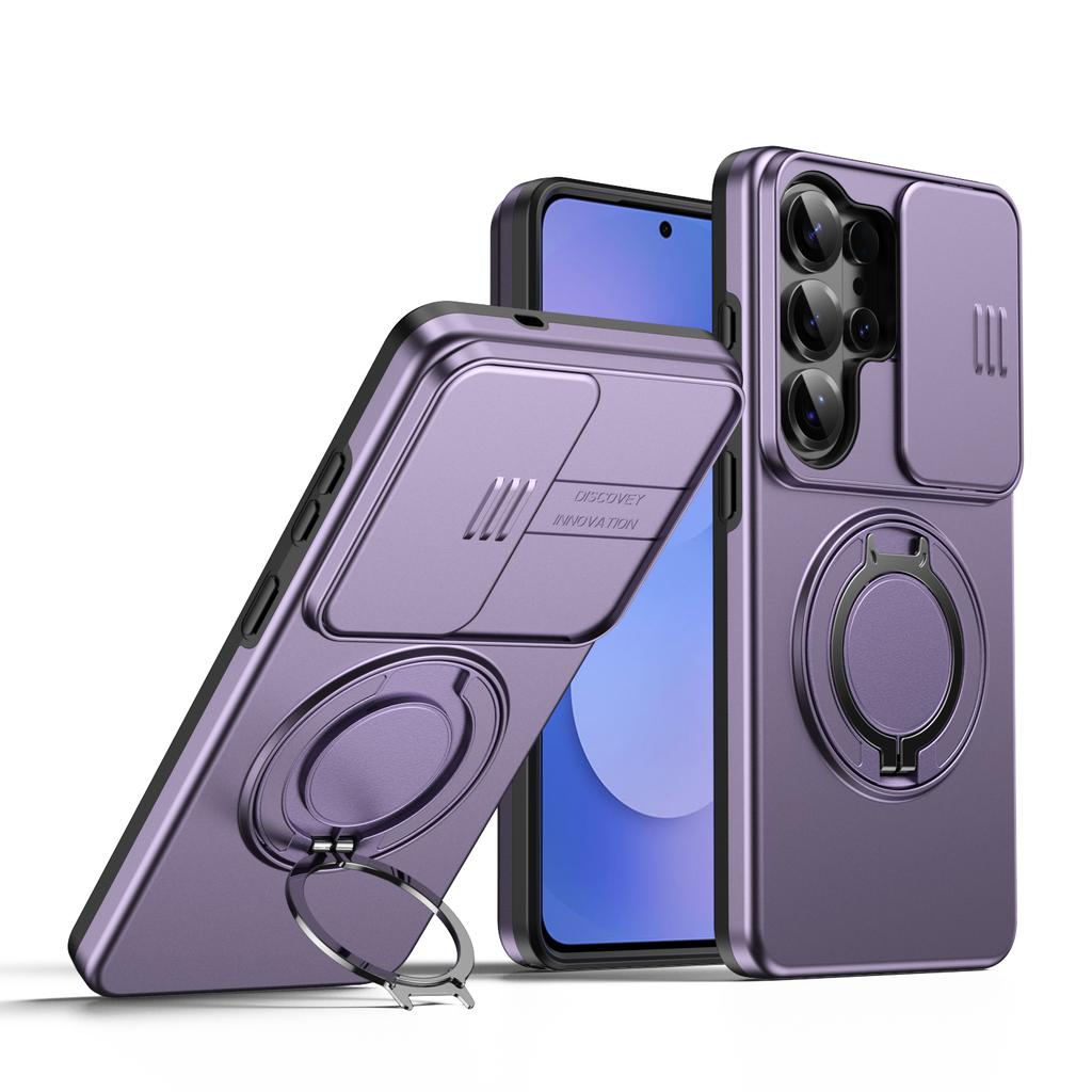 360° drehbare magnetische Ständer-Handyhülle für Samsung Galaxy S26 S25 S24 S23 S22 Ultra Plus Für Magsafe Schiebe-Kamera-Schutzhülle