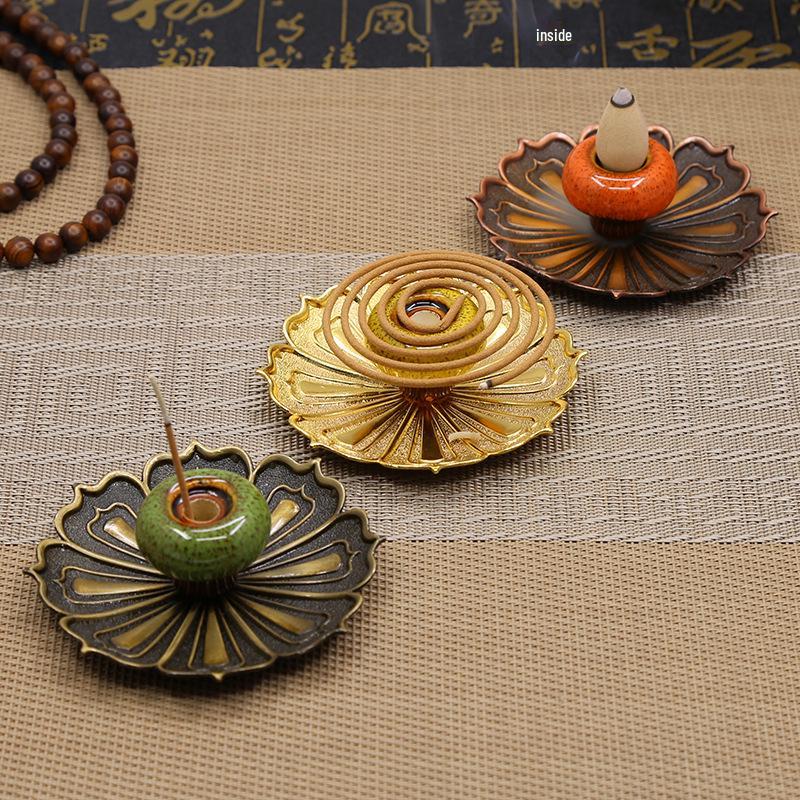 Large Ceramic Sandalwood Incense Burner for Indoor Aromatherapy & Mosquito Coil Holder