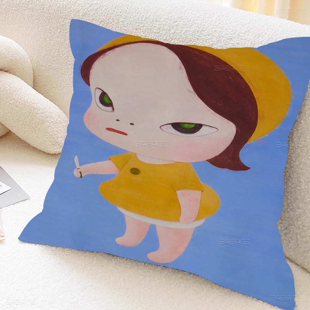 Yoshi Tomo Nara Pillow Cover Sofa Cushion Cover Home Room Decoration Children Gift