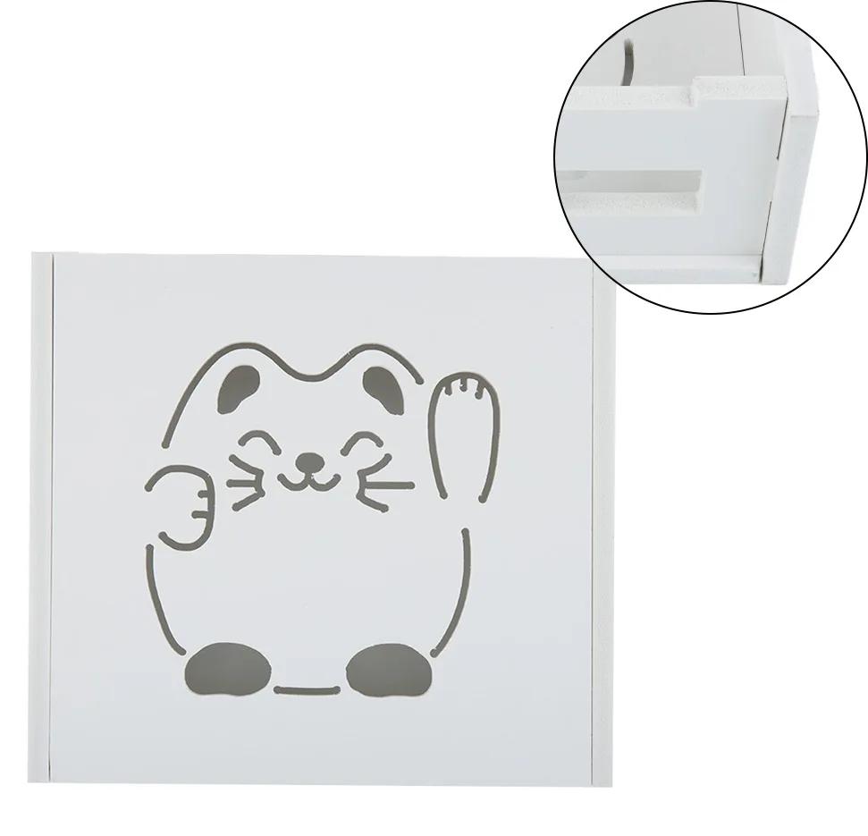 Wall Mounted Shelf Wireless Router Rack 1x 3 Style Hanging Plastic White Organization Room Storage Replacement