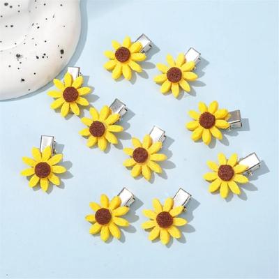 10 STÜCKE Sonnenblumen-Haarspangen Weiche Stoff-Haarspange mit sicherem Halt für Mädchen Frauen Alltagsstyling Musikfestival-Bedürfnisse