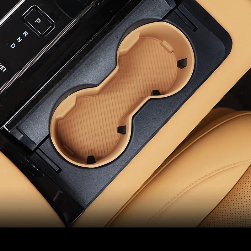 For Aito M7 2024 Car Central Control Water Cup Cushion Storage Box Silicone Wireless Charging Pad Cup Holder Accessories