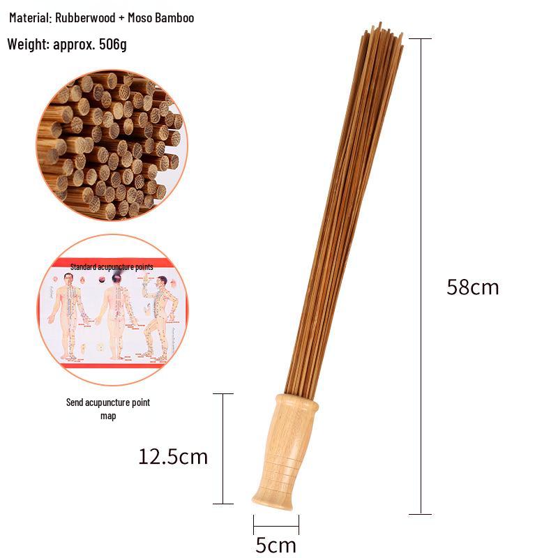 Bamboo Meridian Scraping Stick and Massage Hammer