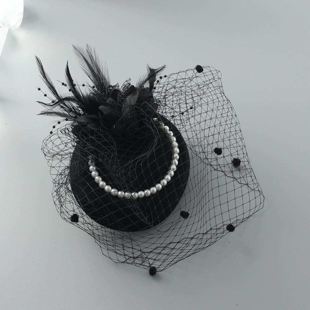 Fascinator Elegant Retro Birdcage Veil Hat Black Veil Top Hair Accessories Bridal Face Veils