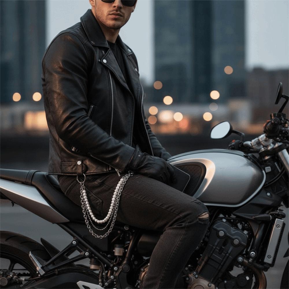 Irregular Punk Street Keychains Chain Y2K Biker Pants Chain Pearl Waist Chain Clothing Accessories