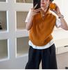 Slack retro half zipper sleeveless knitted vest chic stacked foreign style age-reducing top casual vest