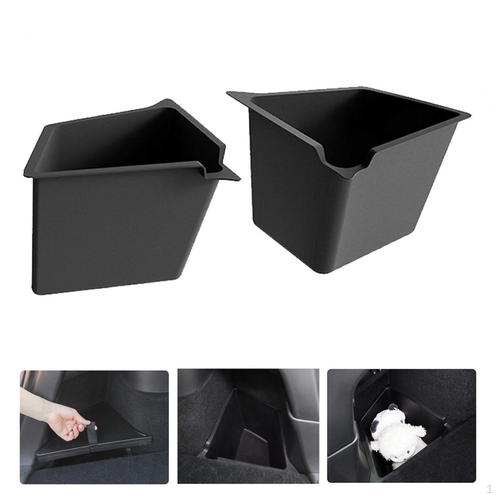 

2x Car Rear Trunk Organizer Storage Box Sturdy Easy Installation for Model Y Interior Accessories