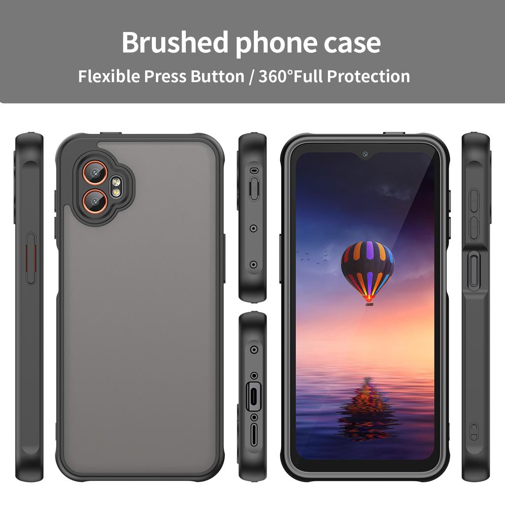 For Samsung Galaxy XCover7 Pro Case Drop Proof Airbags Frosted Translucent PC+TPU Phone Back Cover