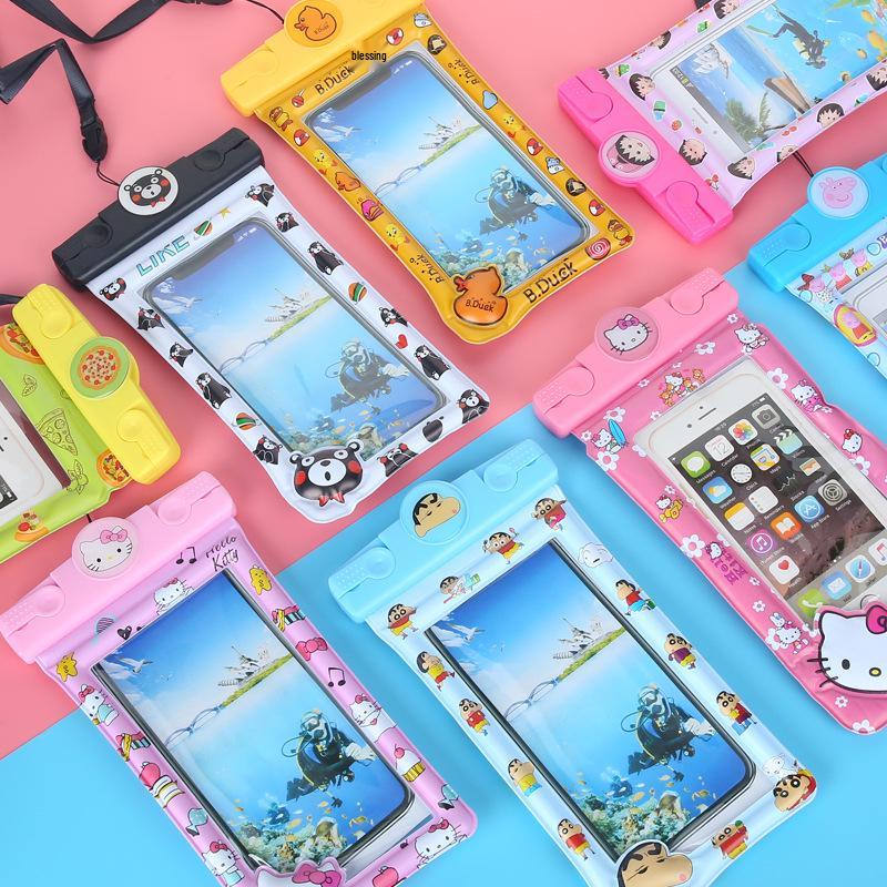 Waterproof Cartoon Phone Case Sleeve - Transparent PVC Bag for Swimming and Diving (W592)