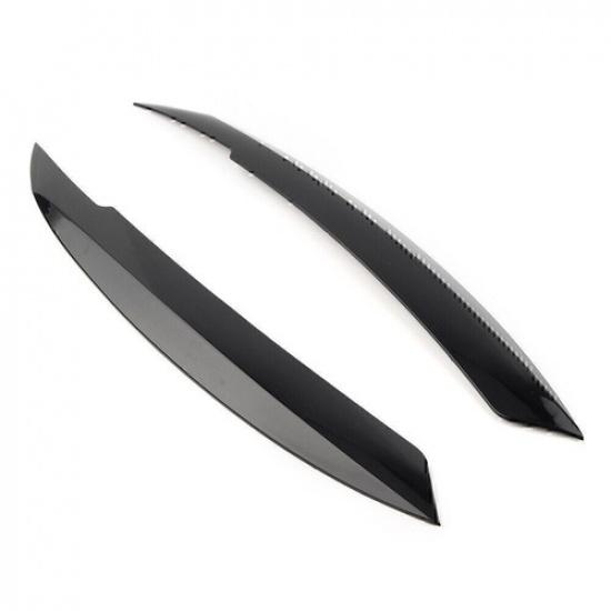 Glossy Black Headlight Eyelid Trim Cover For VW Jetta MK6 Sagitar NCS 2010-18