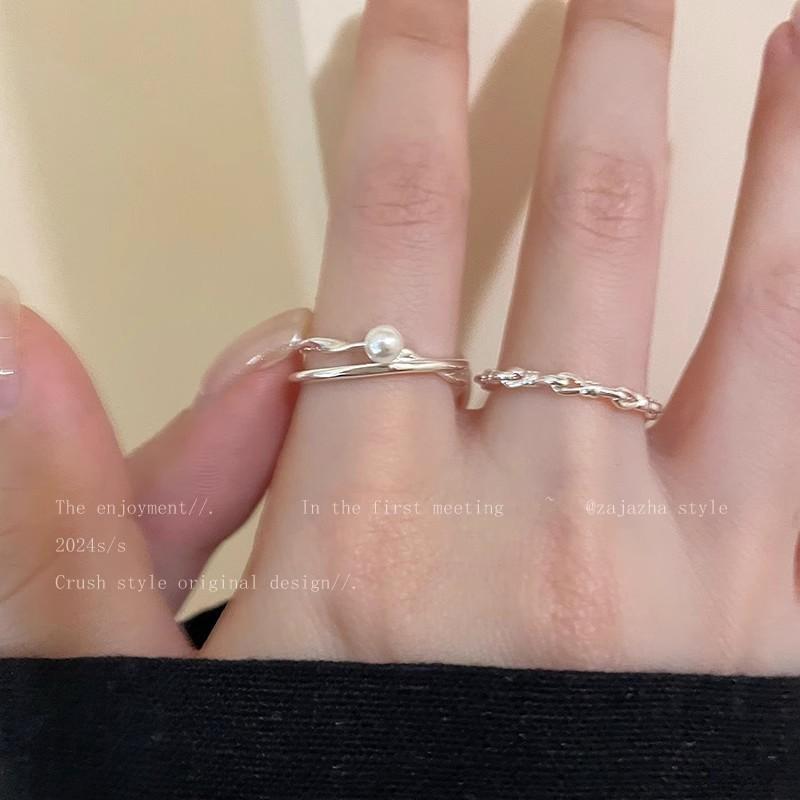 Inspired Fashionable Korean Zircon Ring Set With Multiple Color Options For Women Modern