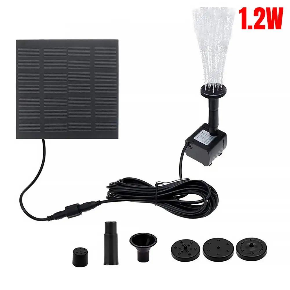 Pompa per fontana solare da 2,5 W, con 6 ugelli e tubo dell'acqua da 4 piedi, pompa ad energia solare per abbeveratoio per uccelli, stagno, giardino e altri luoghi