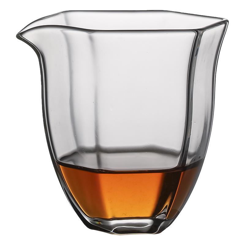 Hexagonal Transparent Glass Fair Cup for Kung Fu Tea Set