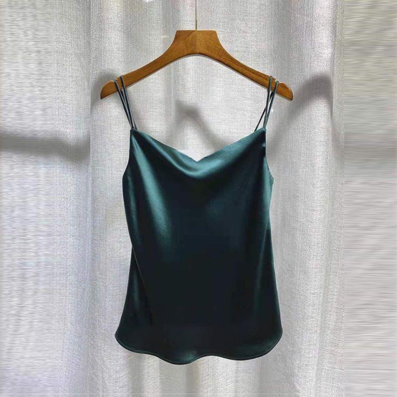 Design Sense V-neck Camisole Summer New Vest, Plus Size Women's Sleeveless Top Base Shirt Solid Color Suit Inner Layer