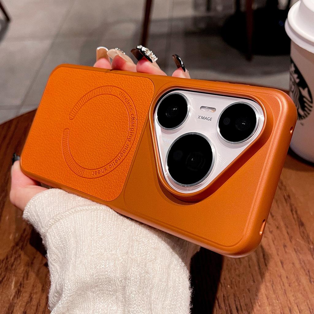 Case For Huawei Pura 80 Pro Pura 70 Pro+ Pura70 Case Magnetic Matte PU Leather Pattern Electroplated PC Hard Cover Lightweight