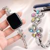 Flower Rhinestone Watch Strap for Apple Watch S1-11, Ultra 3-1, Samsung, Huawei 20/22mm