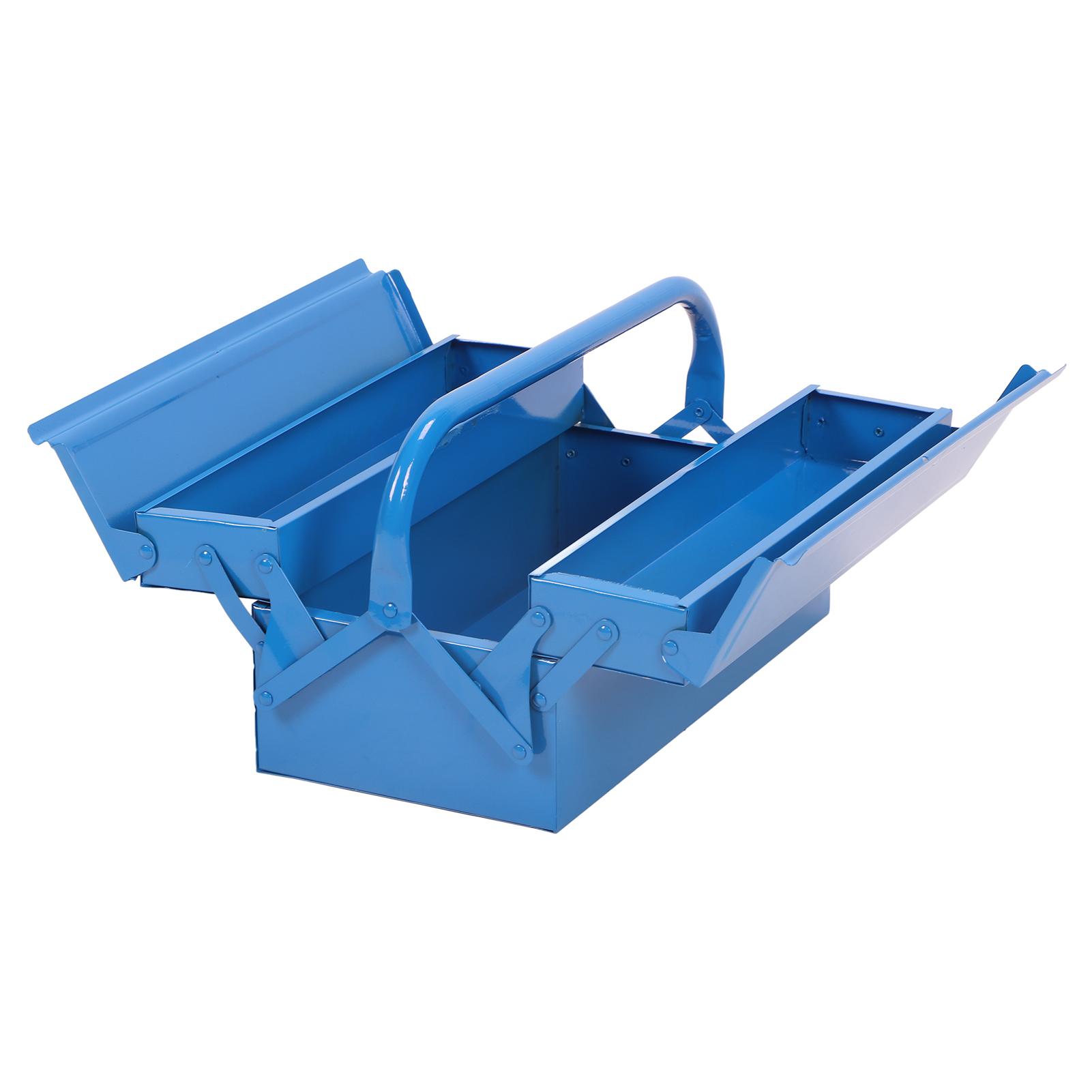 

2 Layer 3 Tray Folding Tool Organizer Cantilever Metal Tool Box Storage Toolbox for Garage