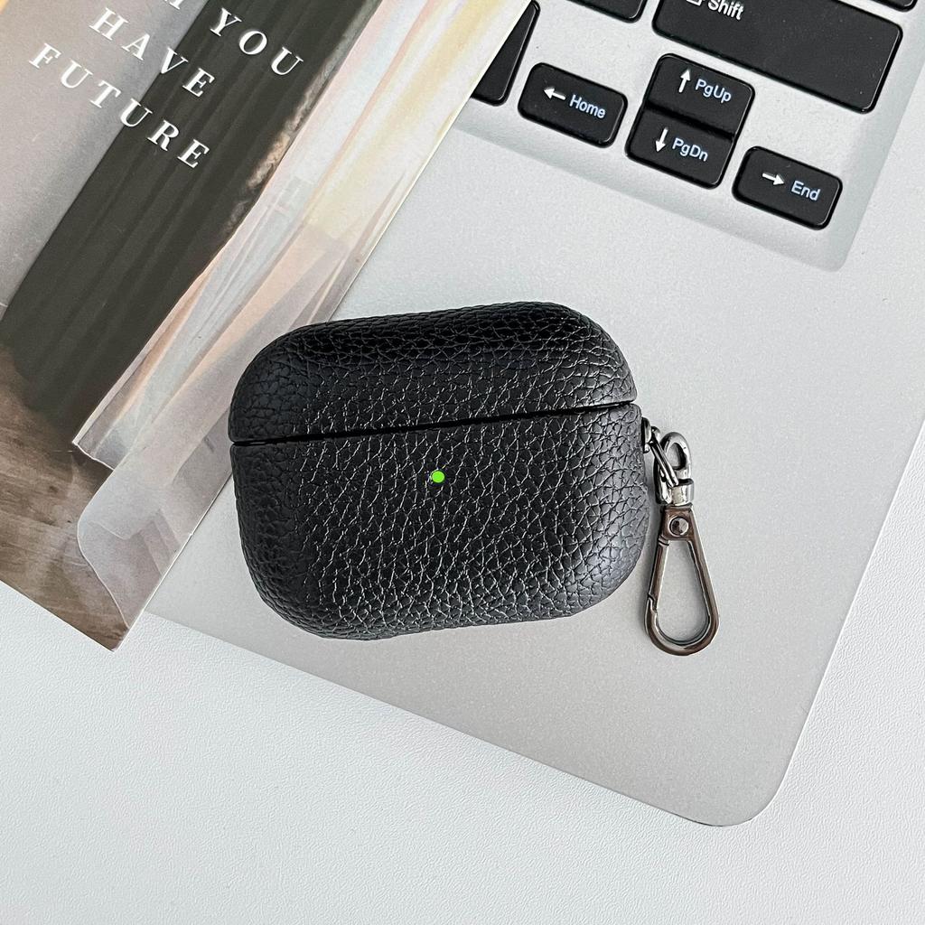 High End Business Bluetooth Earphone Case For Apple AirPods 1 2 3 4 Pro 2 3 Retro Litchi Texture Leather Protect Headphone Cover