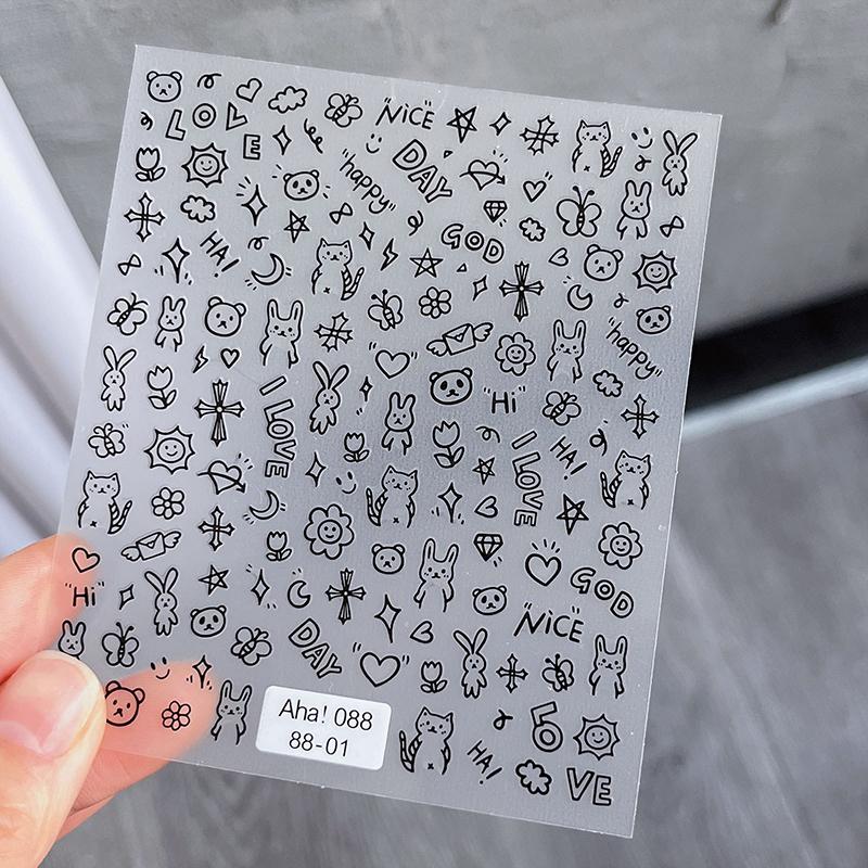 

3D Мультяшный Рельеф Граффити Наклейка для Ногтей Маленький Узор Декоративная Наклейка Наклейки для Нейл-арта Инструмент для Маникюра Шармы для Маникюра Декаль as the picture