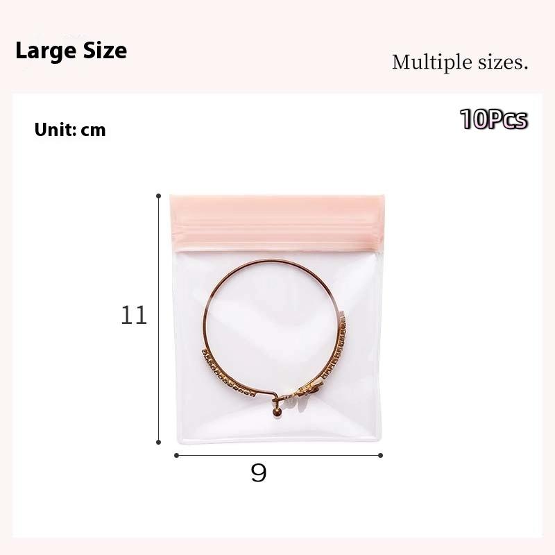 10Pcs Self Sealing Jewelry Storage Organizer Bag Antioxidant Ring Necklace Bracelet Storage Holder Bag Multifunctional Bag L